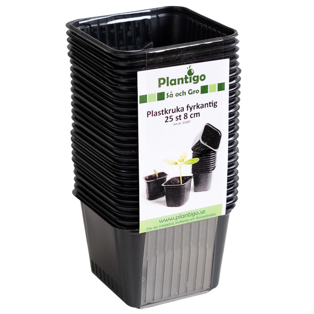 Plastkruka 8 Cm Fyrkantig 25 St E Handel Plantigo Se