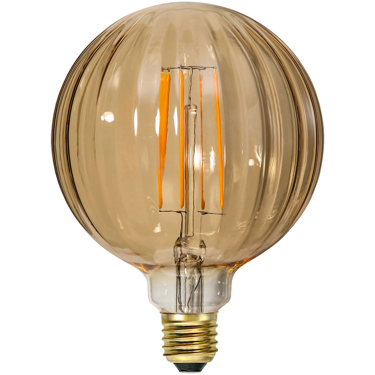 LED-lampa E27 Amber-färgad glob 12,5cm dimbar 2,5W