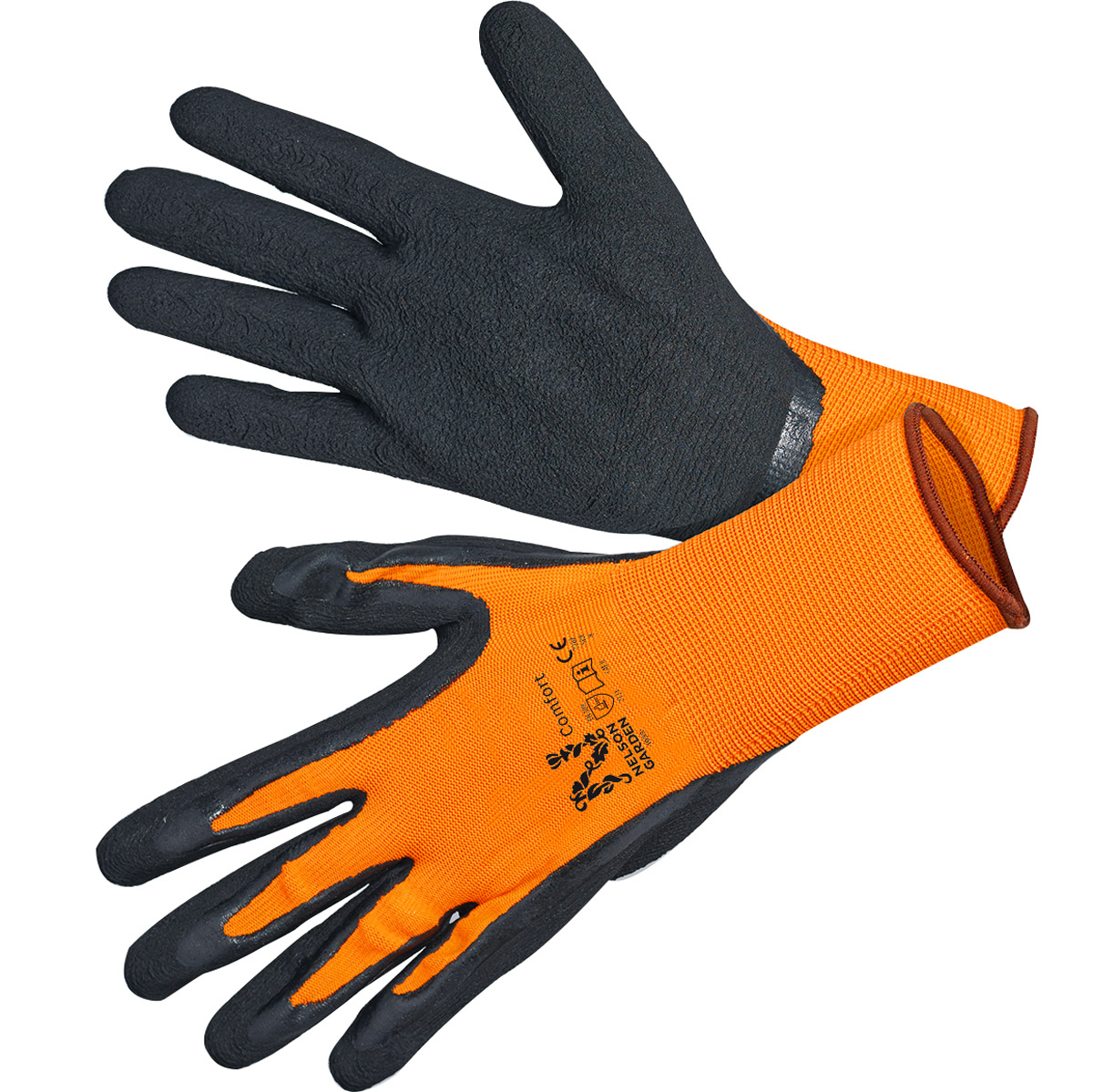 Handske Comfort, storlek 10 orange/svart