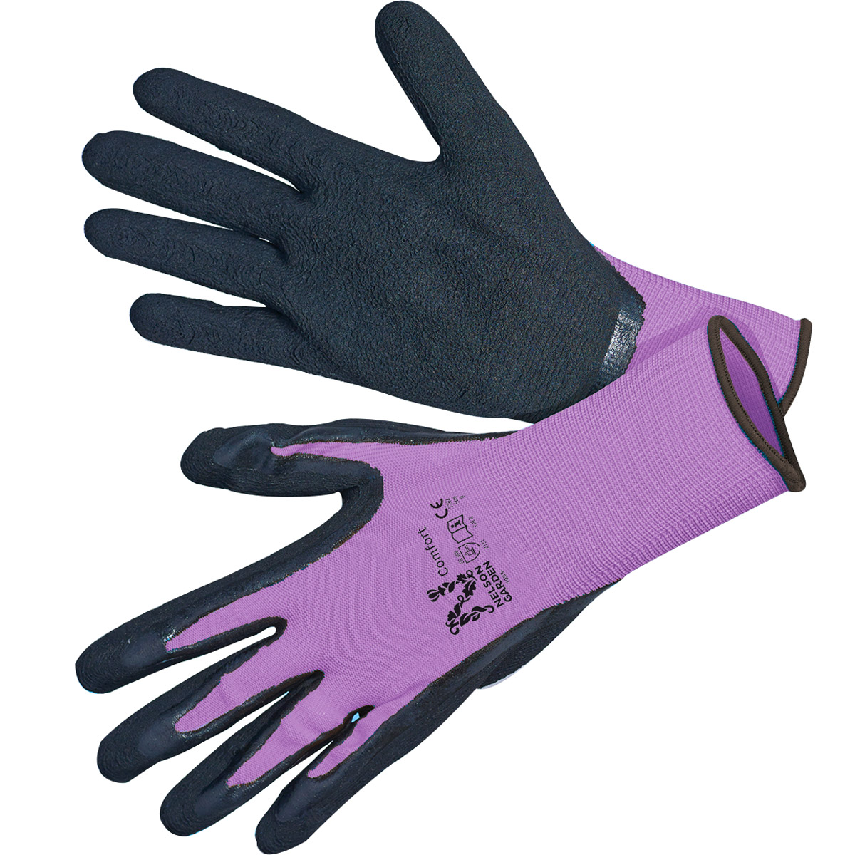 Handske Comfort, storlek 8 violett/svart
